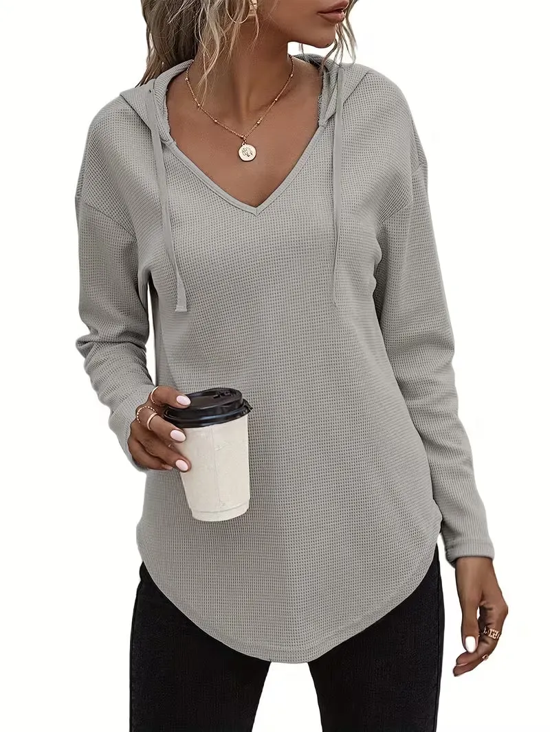 Heydi – Langarm Pullover Mit Kapuze Und Abgerundetem Saum