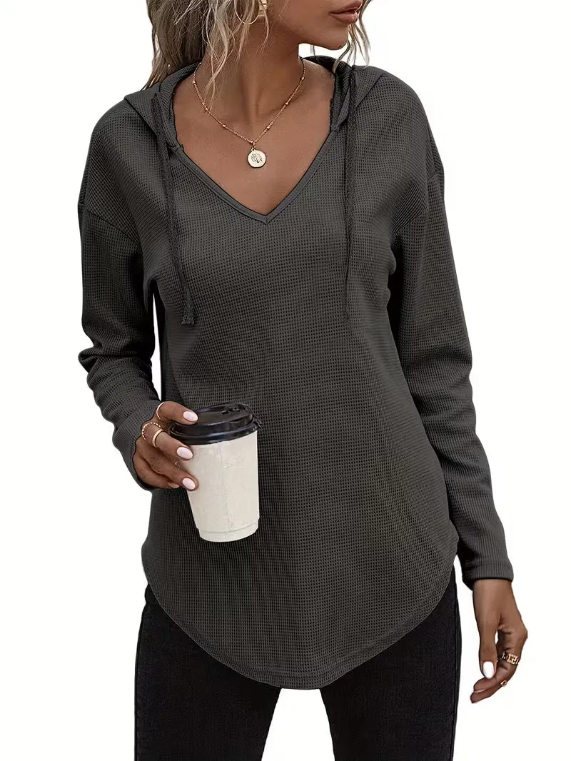 Heydi – Langarm Pullover Mit Kapuze Und Abgerundetem Saum