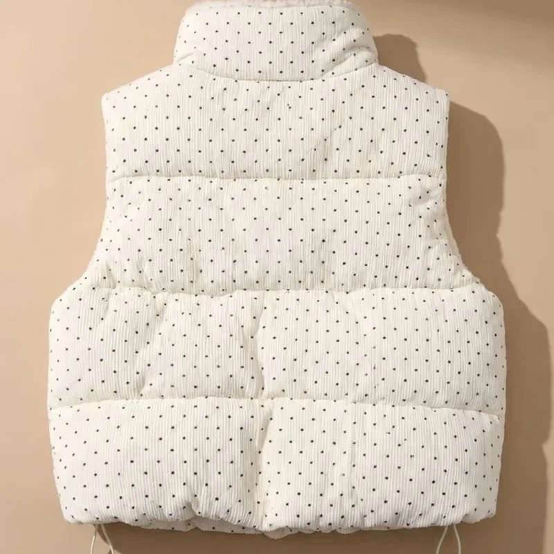 Emmi | Damen Punkt weste mit Fleece und Knöpfen