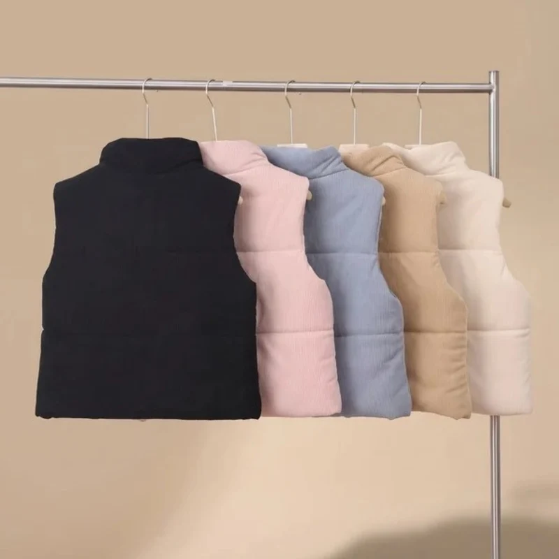 Oriana | Damen Steppweste mit Stehkragen, Taschen und Druckknöpfen