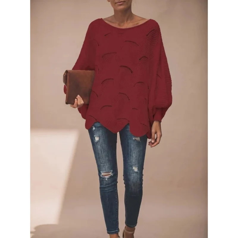 Mariella | Damen Strickpullover mit weitem langen Arm und Muster
