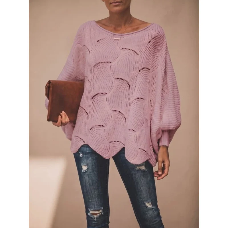 Mariella | Damen Strickpullover mit weitem langen Arm und Muster