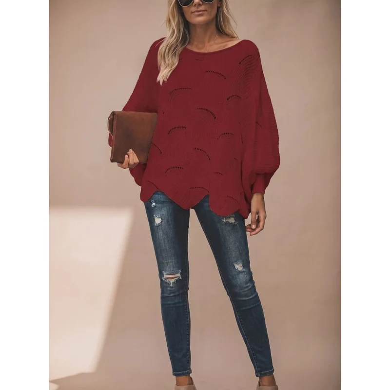 Mariella | Damen Strickpullover mit weitem langen Arm und Muster