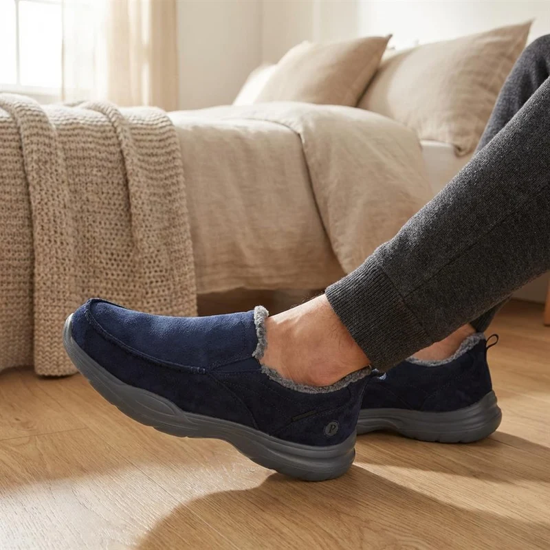 Easy Step In Wide Fit Rugged Slippers - BOJIE42010 / 327 864 - Navy