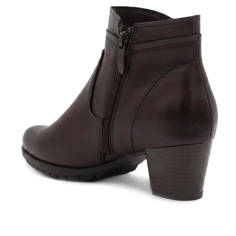 Block Heel Ankle Boots - WOIL36021 / 322 624 - Chocolate