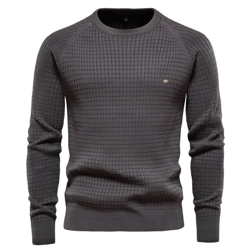 Lazar | Herren Pullover mit Strickmuster und Langarm