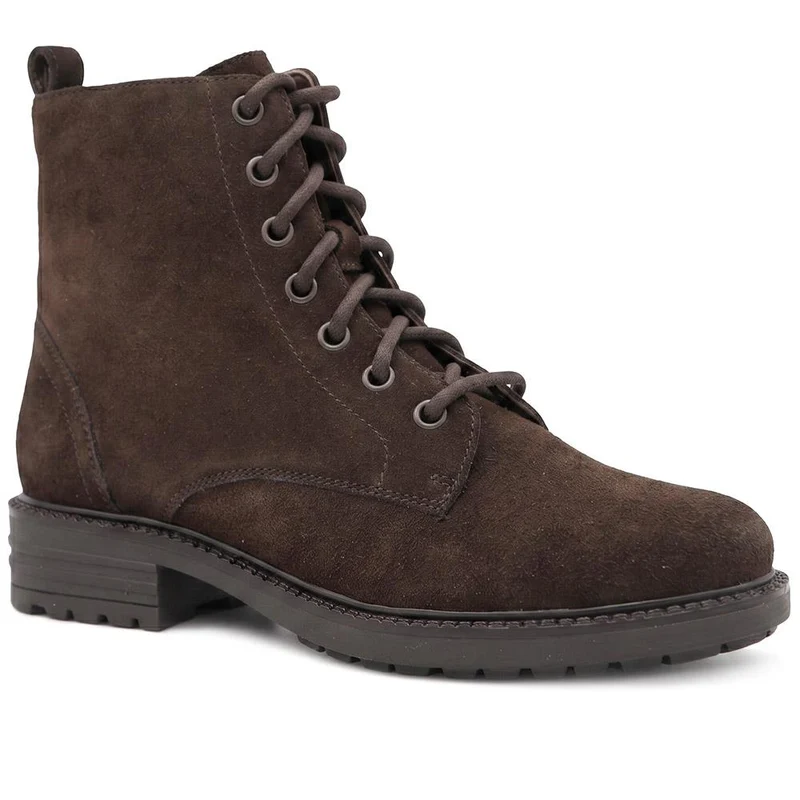 Leather Lace & Zip Ankle Boots - MINTL44007 / 330 079