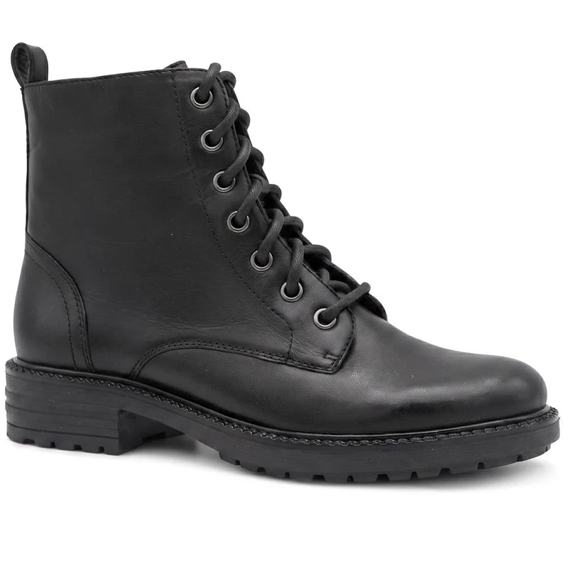 Leather Lace & Zip Ankle Boots - MINTL44007 / 330 079