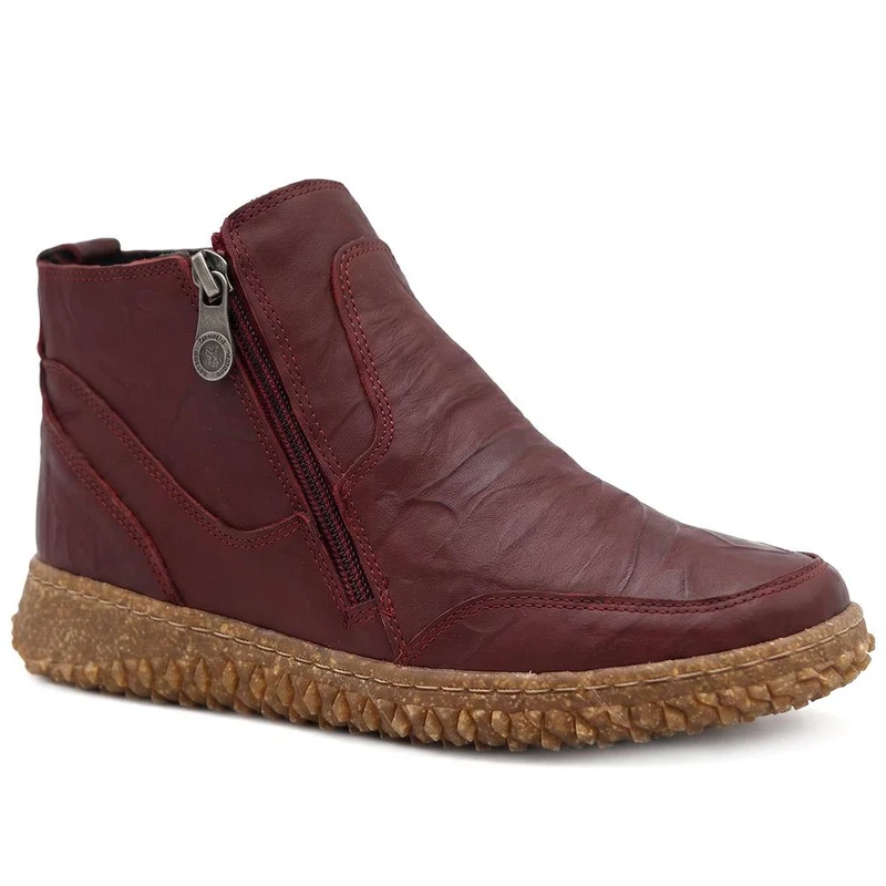 Loretta Leather Zip Fasten Ankle Boots - HAK44001 / 330 092