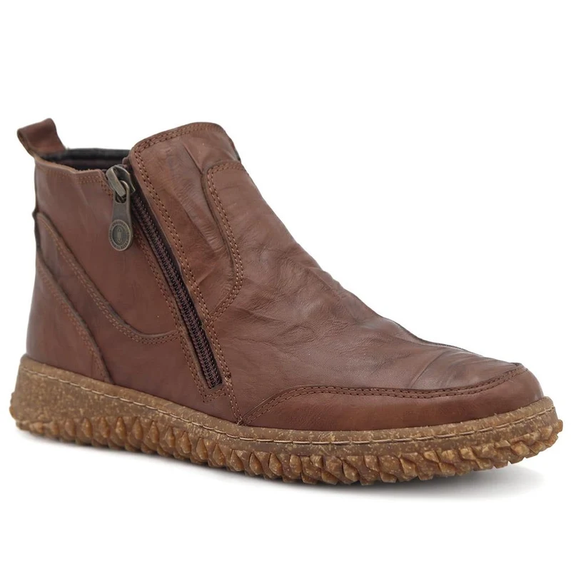 Loretta Leather Zip Fasten Ankle Boots - HAK44001 / 330 092