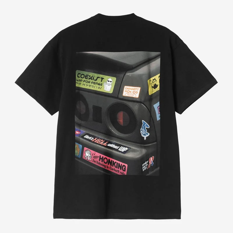 Carhartt WIP Herren-T-Shirt mit Autoscooter-Motiv | Schwarz