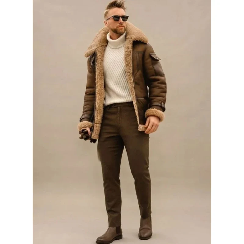 Nils | Herren Winterjacke mit Kragen, Reißverschluss und Taschen