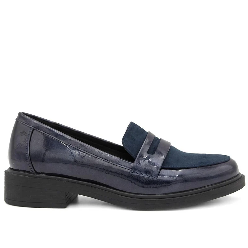 Smart Patent Flat Heel Loafers - WOIL44018 / 329 824 - Navy