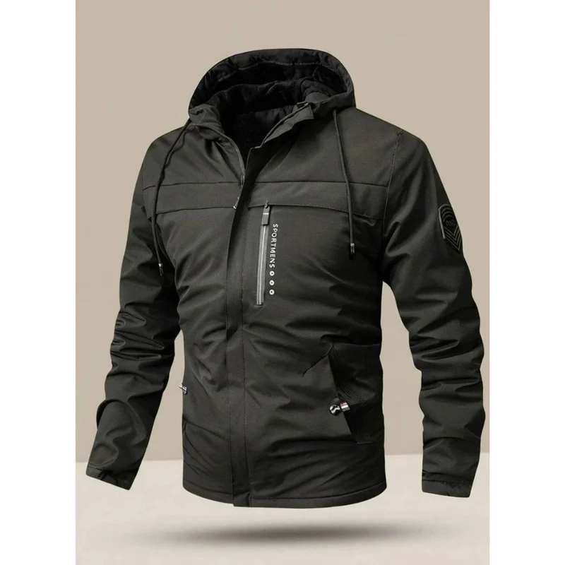 Bjarne | Herren Winterjacke mit Kapuze und Taschen mit Reißverschluss