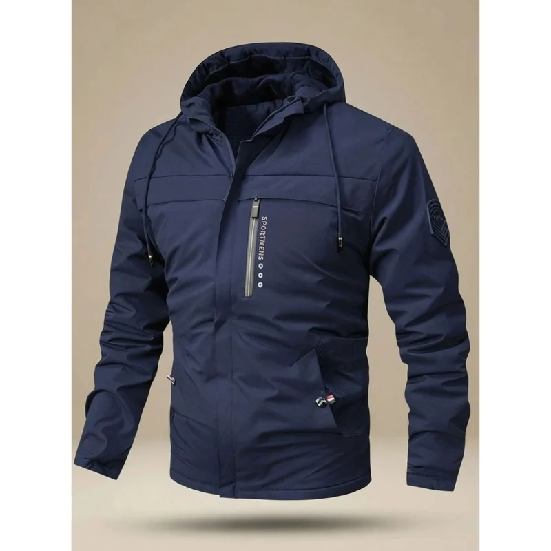 Bjarne | Herren Winterjacke mit Kapuze und Taschen mit Reißverschluss