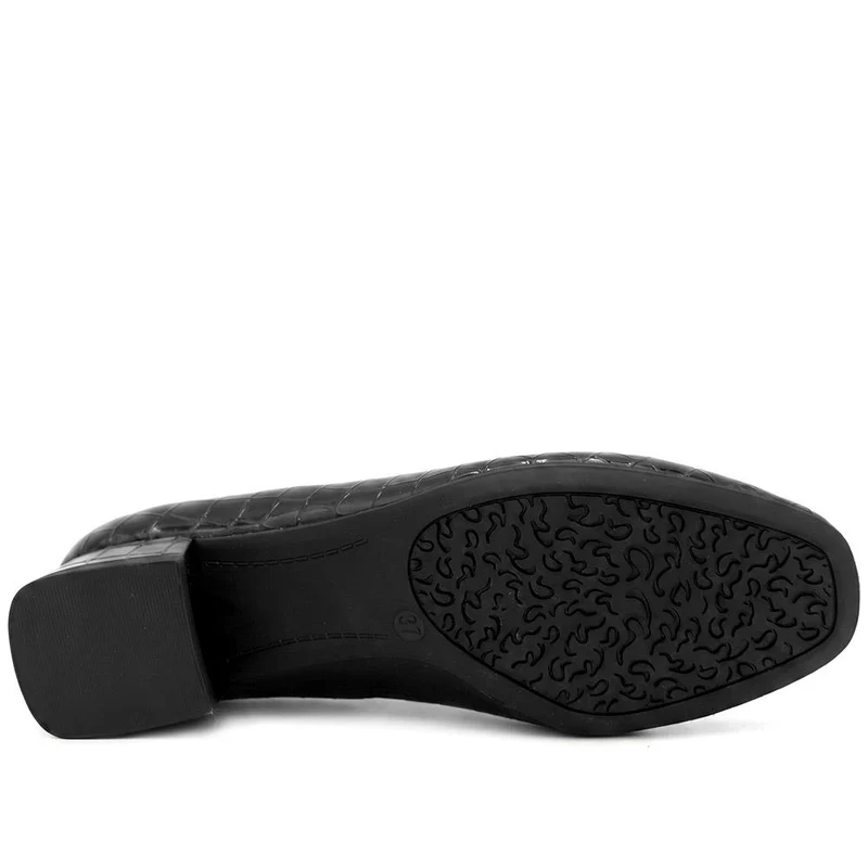 Smart Patent Block Heel Court Shoes - SANYI44015 / 329 911 - Black