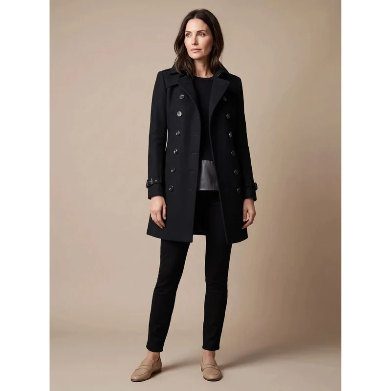 Cataleya | Damen Trench Coat mit Revers und Knöpfen