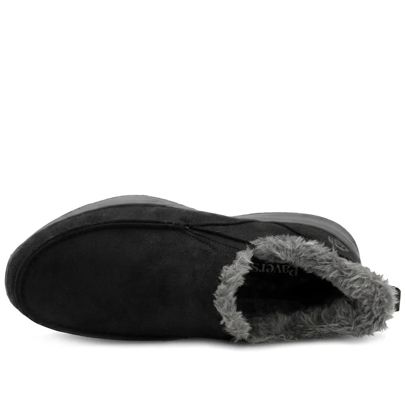 Easy Step In Wide Fit Faux Fur Lined Slippers - BOJIE44008 / 330 154 - Black-Grey