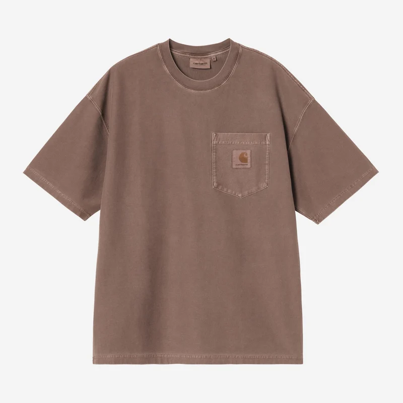 Carhartt WIP Locker geschnittenes Herren-T-Shirt mit Brusttasche | Tabakfarben, stückgefärbt