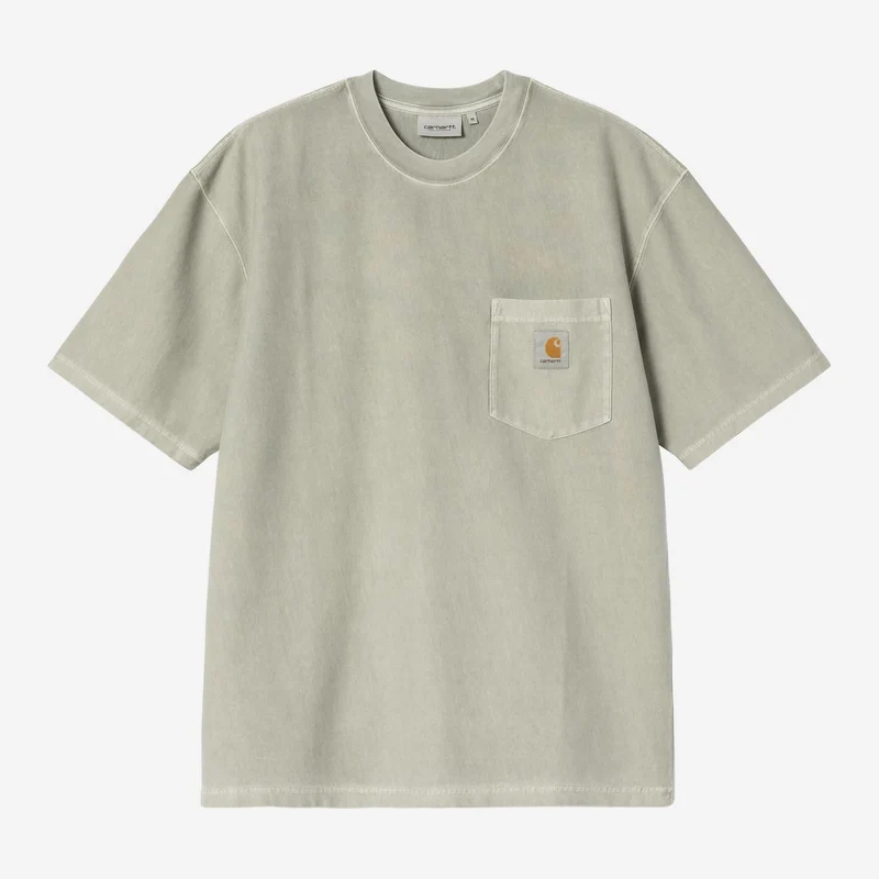 Carhartt WIP Herren-T-Shirt mit lockerer Brusttasche | Dunkelgrün, stückgefärbt