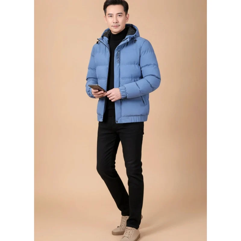 Laurin | Herren Winterjacke mit Kapuze, Reißverschluss und Taschen