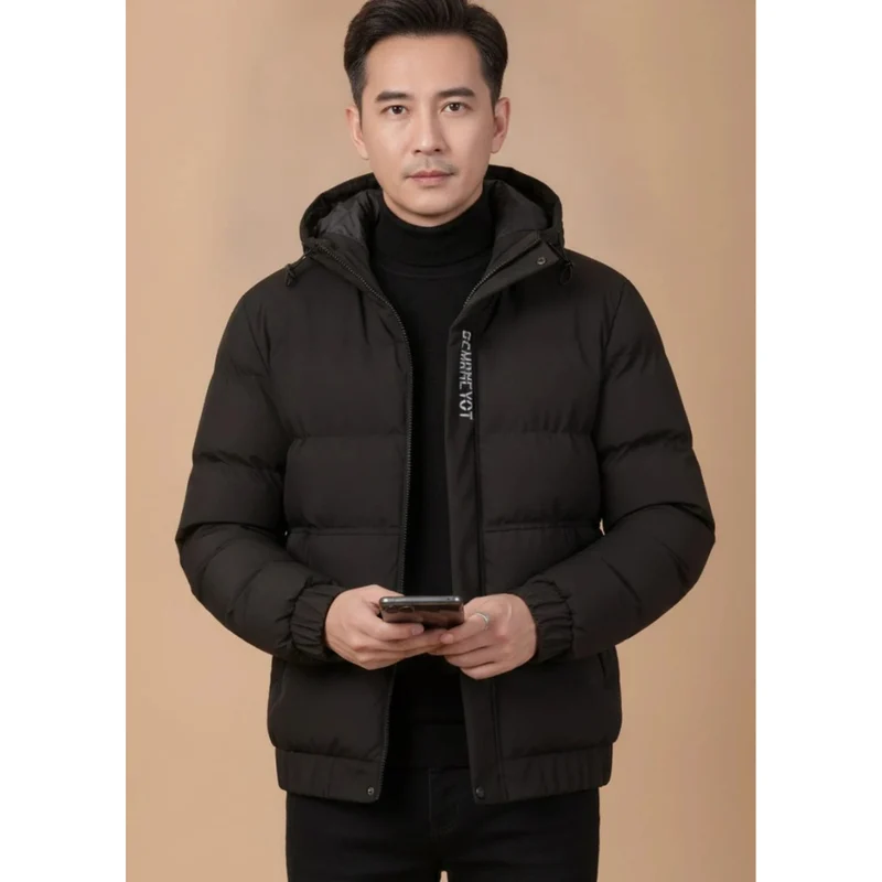 Laurin | Herren Winterjacke mit Kapuze, Reißverschluss und Taschen