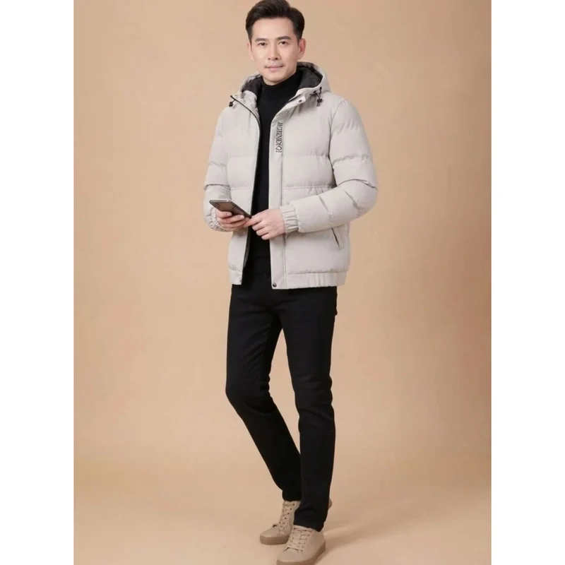Laurin | Herren Winterjacke mit Kapuze, Reißverschluss und Taschen