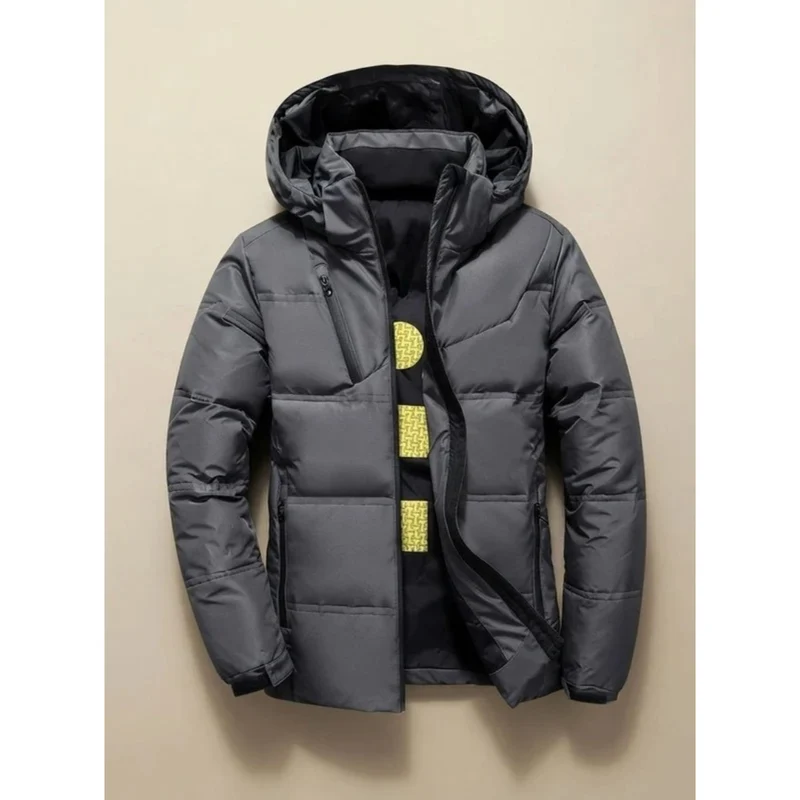 Cihan | Herren Winterjacke mit Kapuze und Taschen mit Reißverschluss