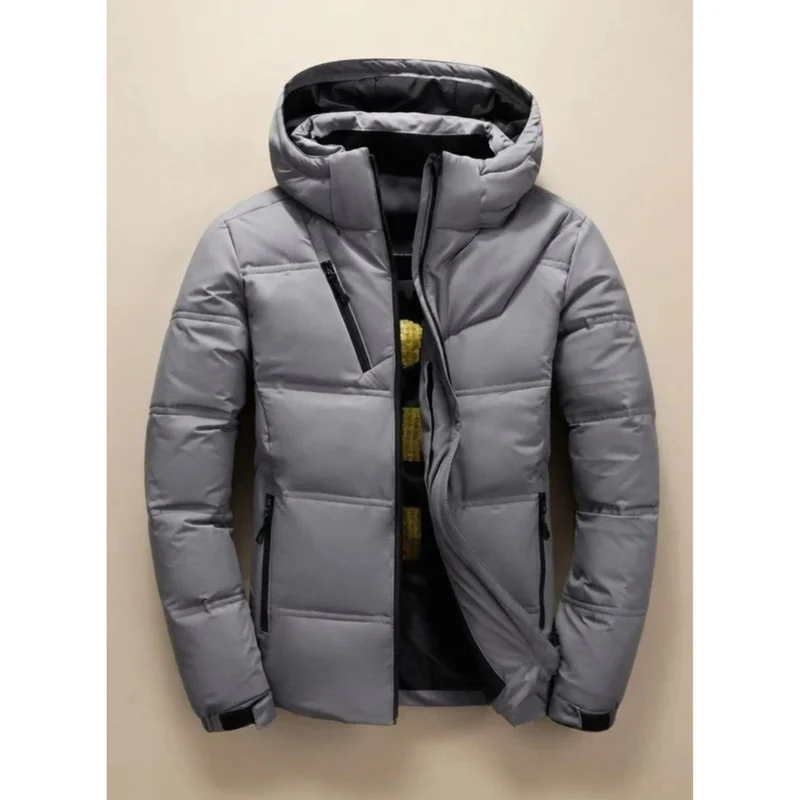 Cihan | Herren Winterjacke mit Kapuze und Taschen mit Reißverschluss