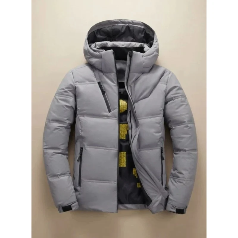 Cihan | Herren Winterjacke mit Kapuze und Taschen mit Reißverschluss