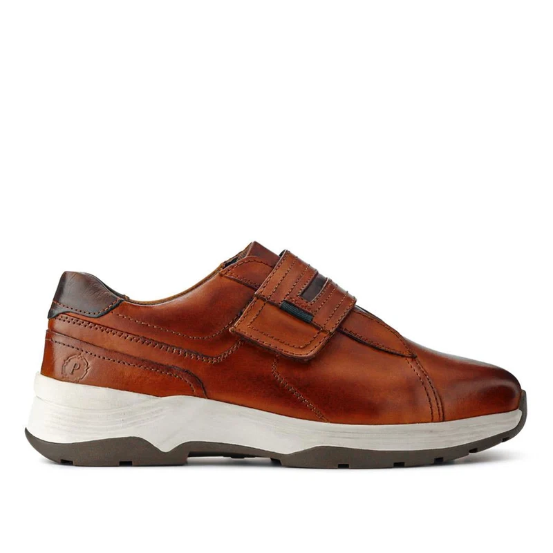 Wide-Fit Touch-Fasten Shoes - CALLUM / 326 961 - Cognac