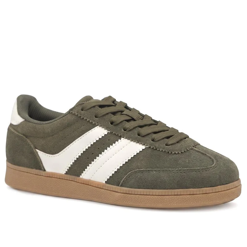 Bellissimo Leather Striped Lace Up Trainers - BELDINGX43005 / 329 348