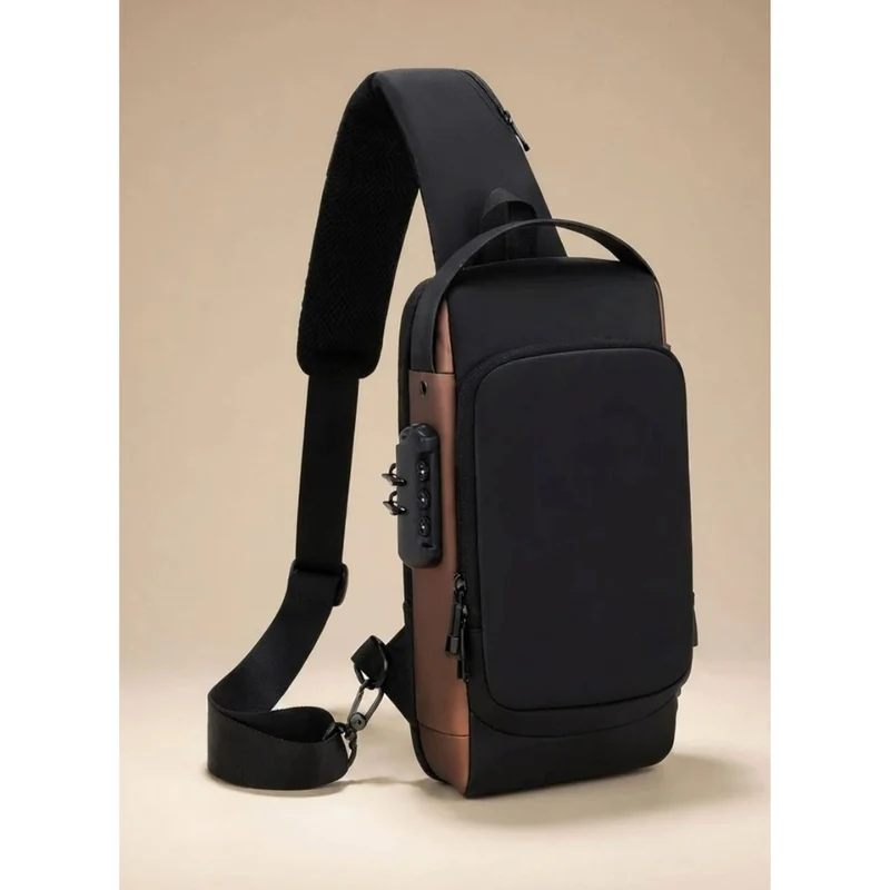 Kilian | Herren Schultertasche mit USB Anschluss und Zahlenschloss