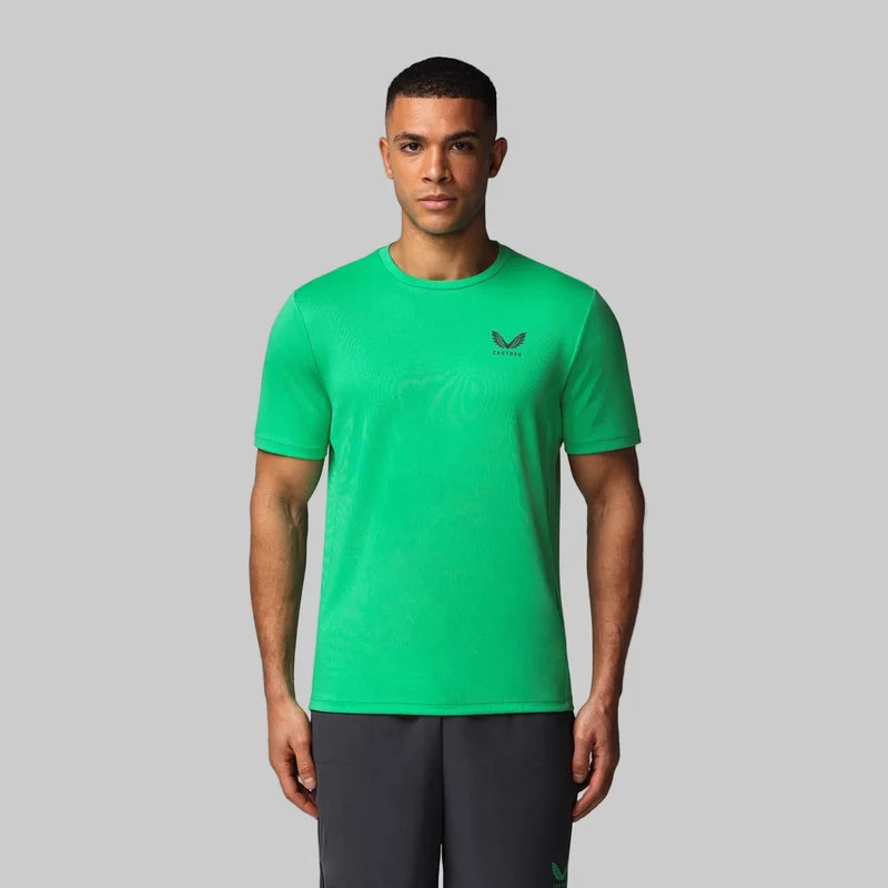 Castore Kurzarm-T-Shirt für Herren | Jadegrün-Gunmetal