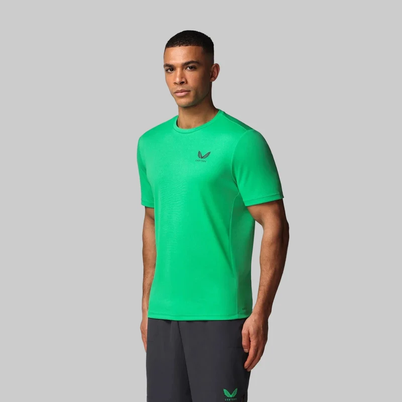 Castore Kurzarm-T-Shirt für Herren | Jadegrün-Gunmetal