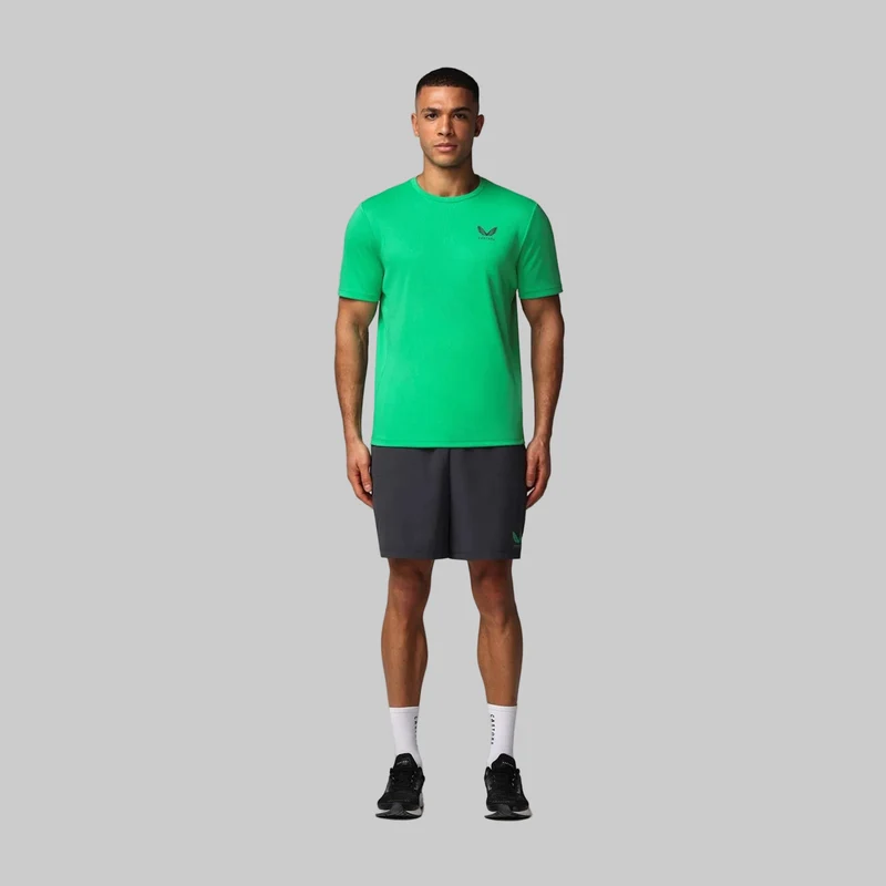 Castore Kurzarm-T-Shirt für Herren | Jadegrün-Gunmetal