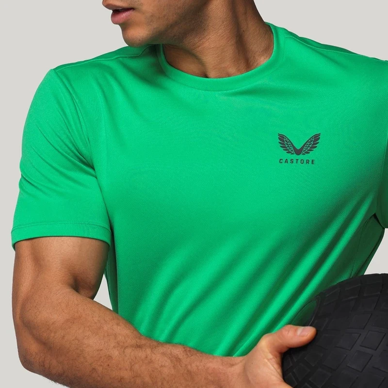 Castore Kurzarm-T-Shirt für Herren | Jadegrün-Gunmetal