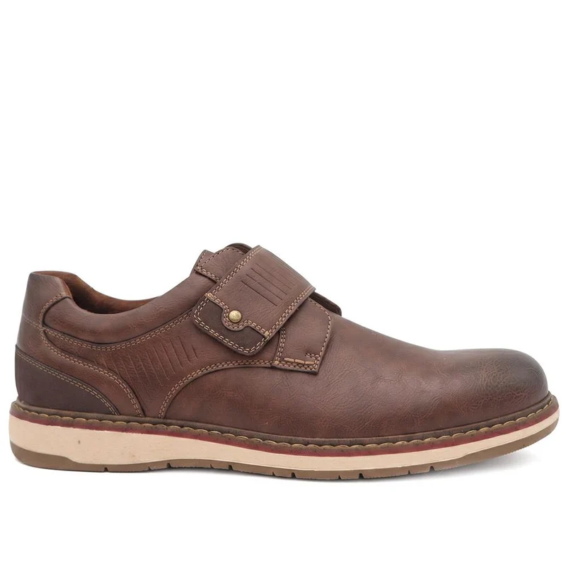 Adjustable Fit Comfy Monk Shoes - XINGH44008 / 330 037 - Brown