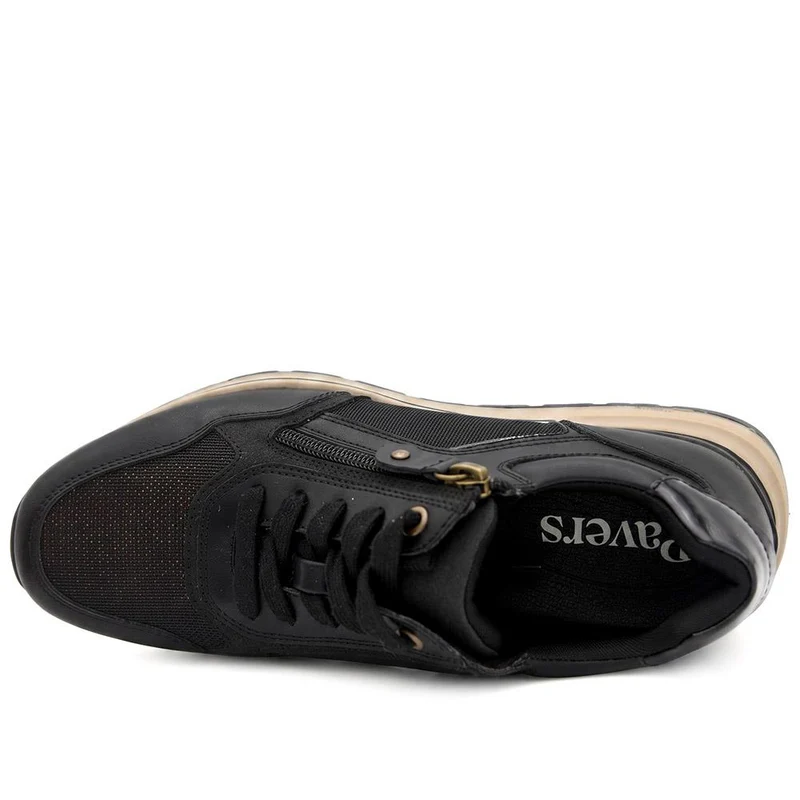 Breathable Zip & Lace Style Trainers - WOIL44043 / 329 619 - Black