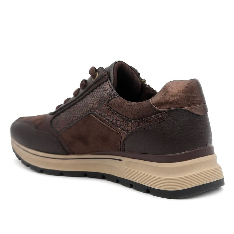 Breathable Zip & Lace Style Trainers - WOIL44043 / 329 619 - Brown