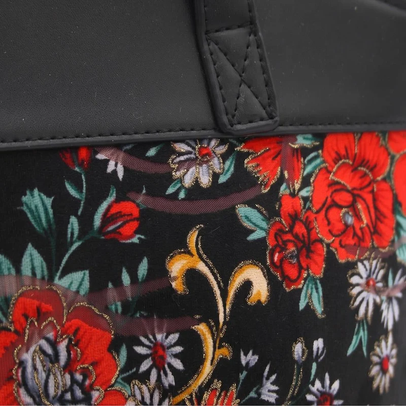 Tartan Pattern Zip Up Handbag - RIM44003 / 329 884 - Floral