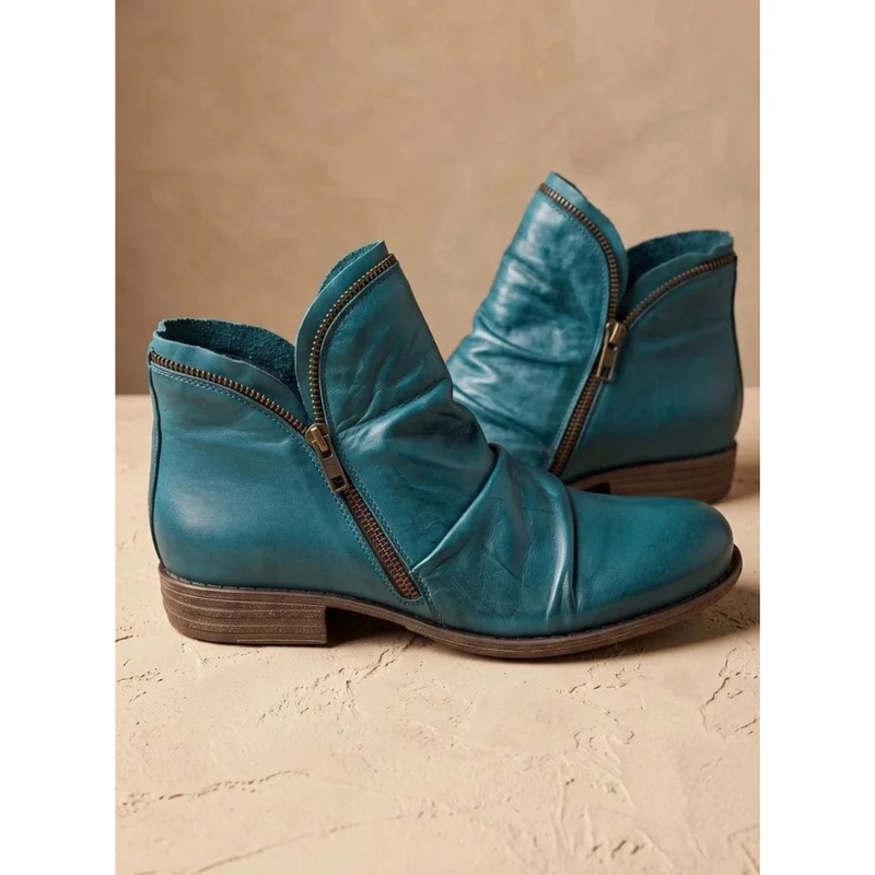 Lucie | Damen Orthopädische Stiefeletten mit Reißverschluss und Komfort Absatz