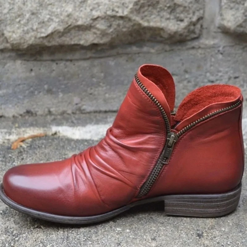 Lucie | Damen Orthopädische Stiefeletten mit Reißverschluss und Komfort Absatz