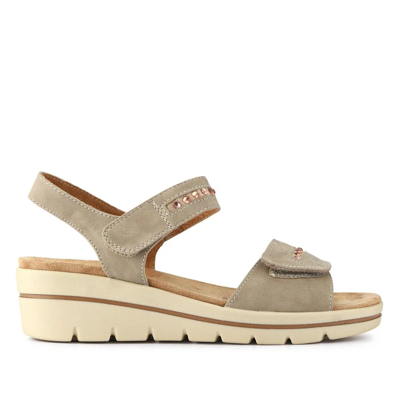Relife Touch Fasten Wedge Heel Sandals - RELIF41032 / 326 875 - Beige