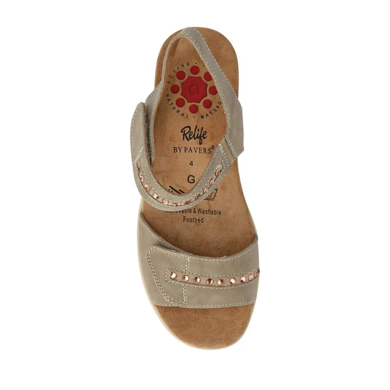 Relife Touch Fasten Wedge Heel Sandals - RELIF41032 / 326 875 - Beige