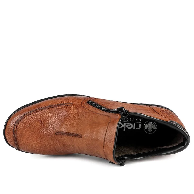 Rieker Leather Zip Close Ankle Boots - RKR44512 / 329 721 - Tan