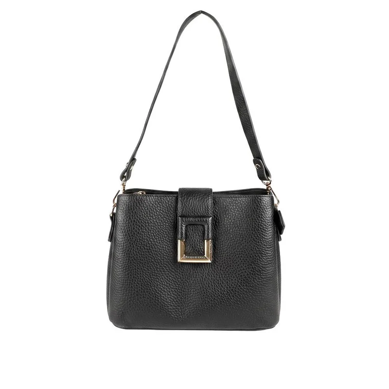 Faux Leather Daily Crossbody Bag - HETIA44004 / 329 962 - Black