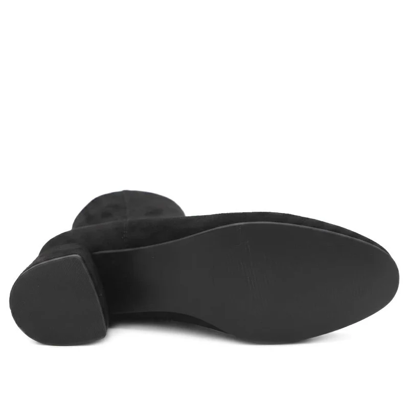 Smart Block Heel Ankle Boots With Warm Lining - WBINS44008 / 329 643 - Black