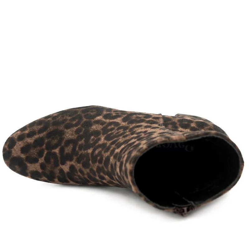 Smart Block Heel Ankle Boots With Warm Lining - WBINS44008 / 329 643 - Leopard