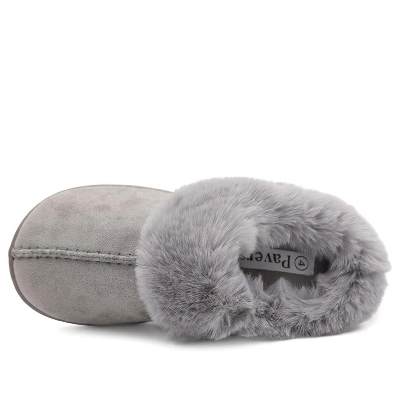 Luxury Faux Fur Lined Mule Slippers - GALOP44003 / 330 002 - Grey